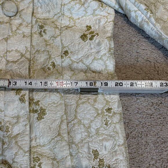 VTG 1960s Metallic Brocade Button Front Jacket Size M Gold Luxury Country Club - Picture 9 of 14